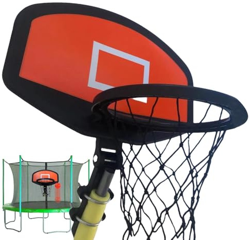 Studsmatta basketkorg – 18 mm barnsportaktivitetskorg, barnbasketmål med ring med 30 cm diameter | robust studsmatta basketstativ för inomhus- och utomhusbruk för