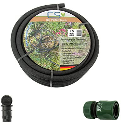 CS druckloser poreux 15 m-Tuyau d'arrosage, Tuyau Gouttes à Gouttes avec Connexion-Pack SST-e