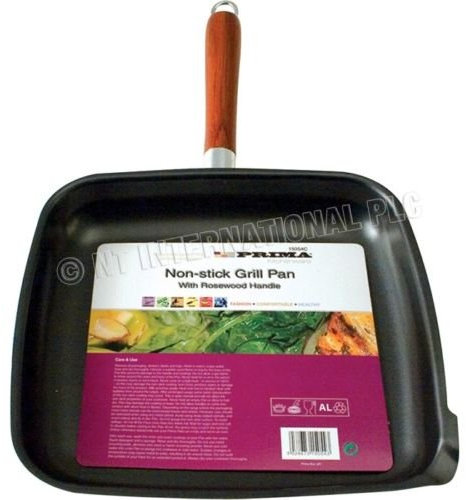 26Cm Grill Pan Non Stick - Coating Cooking Frying, Kitchen BBQ | Steak Fish Fry Cookware Multi Purpose, Kitchenware Food Preparation, Durable