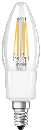 LEDVANCE Smarte LED-Lampe mit Wifi Technologie, Sockel E14, Dimmbar, Warmweiß (2700K), Kerzenform, Klares Filament, Ersatz für herkömmliche 40W-Glühbirnen, steuerbar mit Alexa, Google & App, 1er-Pack