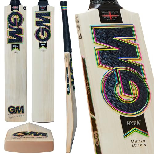 Gunn & Moore GM Cricket Bat | Hypa | DXM & TTNOW Technologies, Prime English Willow, 404, L555 blad, full storlek, lämplig för spelare 175 cm och över (5'9 +)