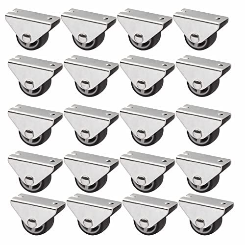 SOTECH Lot de 20 Roulettes caissons PASSAU (Ø 25 mm, pour montage sous-structure, gris foncé) Roulettes de transport Idéales pour les caissons de lit et les tiroirs au sol
