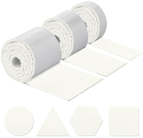 shinfly Filzgleiter Selbstklebend 4mm Dicker, Filz Selbstklebend Möbelgleiter(100cm*10cm+100cm*5cm+100cm*2cm), Schneiden Sie Jede Form, Stark Klebendes Filzgleiter für Stühle Möbel - Weiß
