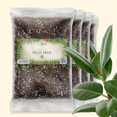 ORAGARDEN Ficus Erde für Zimmerpflanzen und Garten - 12L Ficus Substrat für Pflanzen, Palmen, Blumen - 6 Komponenten Blumenerde