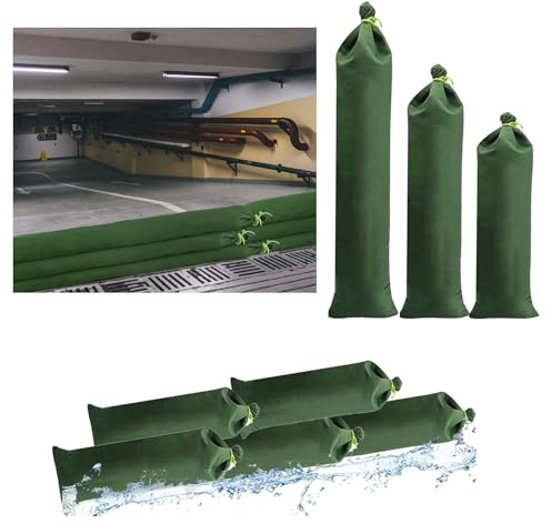 Estresen 4 sacchi di sabbia per protezione contro le inondazioni 150x20cm Barriera antinondazione in tela per casa negozio garage giardino