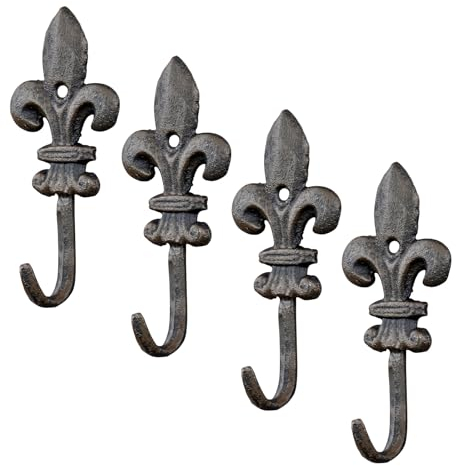 4er Set Set Haken Lilie Wandgarderobe Garderobe Wandhaken Gusseisen Antik Shabby Chic Vintage