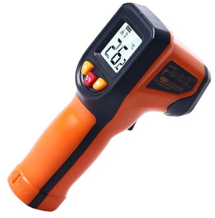 Termometro a Infrarossi Pistola a Temperatura Digitale con Conservazione dei Dati per Uso Industriale - Cottura Non IR Termometro per Tubi 'acqua Calda, Motori di Calore -