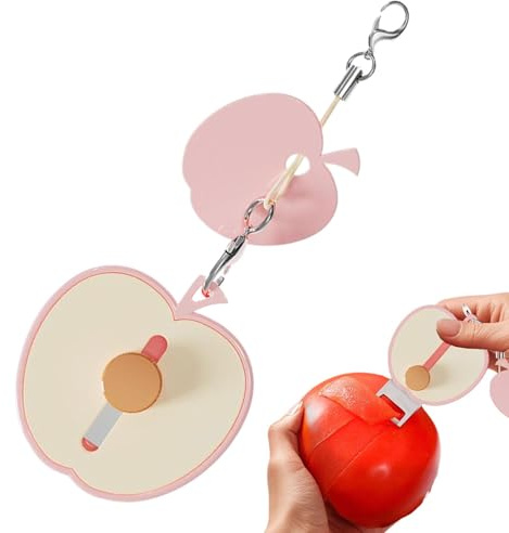 Pelador de frutas y verduras, pelador de verduras para la cocina, pelador de pepinos compacto, cortador de zanahorias, pequeño cuchillo pelador con llavero para kiwis - patatas peras