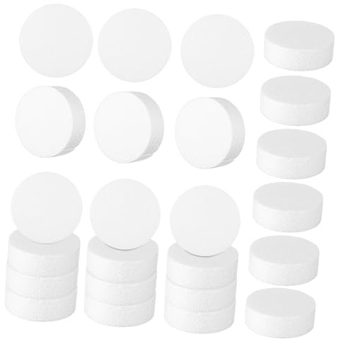 NUOBESTY Round Foam Discs Foam Cylinder Craft Pack White Cake Decorating Props DIY Crafting Supplies