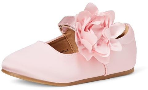Amazon Essentials Bailarinas Mary Jane Niña, Satén Rosa, 24 EU