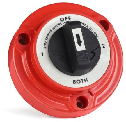 Fangxuee Interruptor de Batería Dual para Coche, 400 A, 6-32 V, 4 Posiciones, Corte de Energía, Aislador de Batería para, Caravana, Camión Grande.