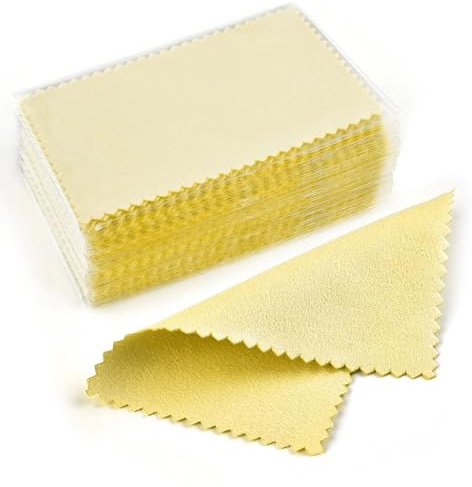YZDKR 10 pièces Argent Chiffon de Polissage Argent Nettoyage Chiffon de Polissage Doux Propre lingette Chiffon d'essuyage for Outils de Bijoux en Argent pour Les Bijoux(10x6cm Yellow 10pcs)