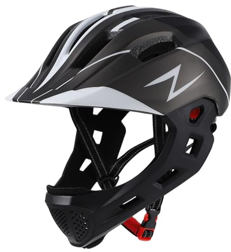 Casco de Bicicleta para niños, Casco Integral para niños, Ciclismo para, Equipo de protección con Protector de Barbilla Desmontable para Patines