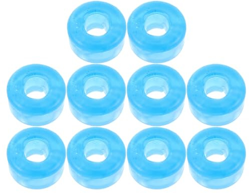 HEMOTON 10 Cojines Amortiguadores para Patines Quad de Pu 95a Transparentes Azules, Piezas de Alto Impacto para Patinaje en Línea, Accesorios Compatibles para Estabilidad y