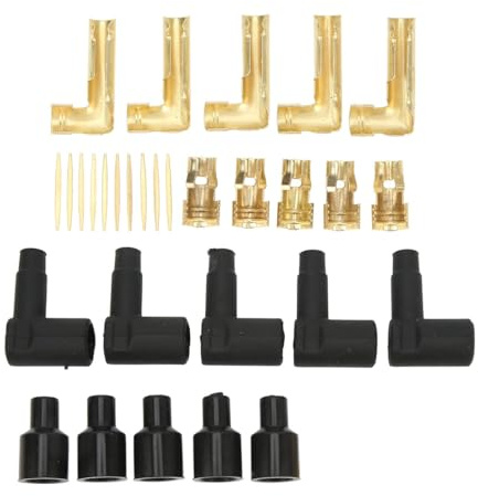Huba Kit de conector de bujía, conector de bujía de goma de 90 grados, distribuidor HEI y conector de bobina para cable de 6-10 mm