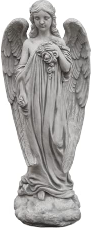 gartendekoparadies.de Grande Pierre Massive Ange en Pierre reconstituée, résistant au Gel décoration de pièce décoration de Tombe