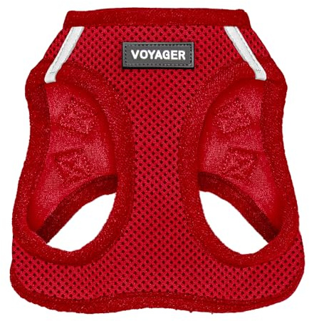 Best Pet Supplies Voyager Step-In Air - Arnés de Malla para Todo Tipo de Clima, Tipo Chaleco y fácil de Poner para Perros pequeños y medianos (Color Rojo), Talla L