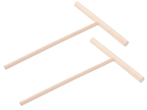 Cabilock 2pcs Wooden Dough Distributor Paper-thin Crepe and Pancake Spreader Kitchen Tool Set