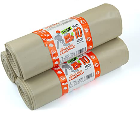 FORTY 30 Sacchi edilizia per macerie 40x70cm ultra-resistenti - sacchi per rifiuti edili, calcinacci, detriti, giardinaggio, rami (30)