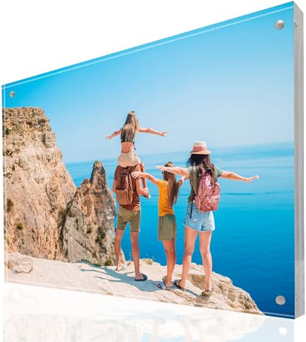 Display Stands Photo Block Frame - Freestanding Magnetic - Home Decor, Art, Posters (DSL5/+) (A4 (297mm x 210mm)), Clear