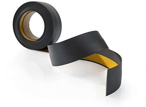 Quest Täcklist, Platt självhäftande List, Fönsterlist – Bredd 30 mm – för inomhusbruk – PVC, flexibel, platt – längd 5 meter, Mörkgrå