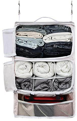 Surblue Mensole Sospese Borsa da Viaggio Cubo di Imballaggio a Compressione per Valigia Pieghevole con Strato di Estensione Ampia Capacità Rosa XXL