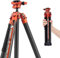 Fotopro X-Aircross 3 Lite Leichtes Reisestativ aus Kohlefaser 157cm mit Panoramakugelkopf 0,81kg Ultraleicht Tragbares Rucksack-Kamera-Reisestativ für DSLR mit Tragetasche Belastung bis zu 10kg Orange