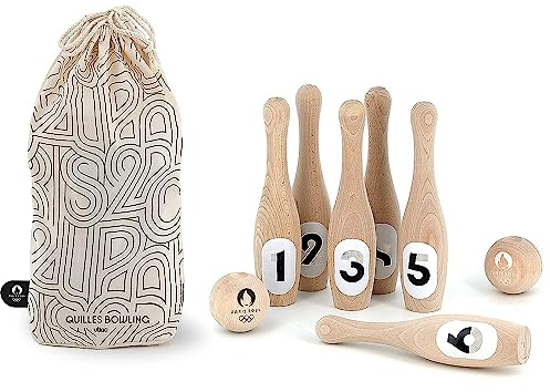 Vilac 240700 Special Edition für die Olympischen Spiele 2024 | Bowlingkegel | Offizieller Partner | Kinderspielzeug ab 5 Jahren | Einzigartiges Spielzeug | Made in France, beige