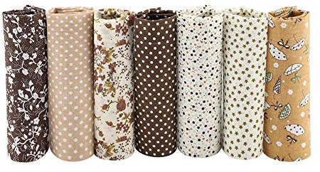 Stoffe zum Nähen Baumwolle 7 Stück 50 x 50 cm Patchwork Stoffe Paket， Baumwollstoff, Stoffpaket Baumwolle Stoff Zum Nähen DIY Stoffstücke für Patchwork Handgemachten
