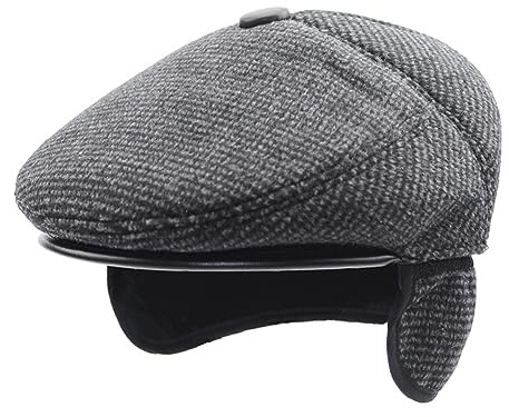 Gorra de invierno con orejeras para hombre, boina con orejeras de mezcla de lana, Newsboy Ivy, Derby, Tweed, irlandesa, boina Gatsby, gorra de conductor, Flatcap, boina para hombre, caza, golf, gorro
