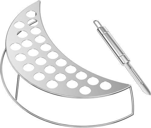 onlyfire Grillhalter für Jalapenos, Edelstahl Hähnchenkeulen Grillständer mit 25 Loch & Entkerner, Hähnchenschenkel Halter für Kamado Grill Holzkohlegrill und Kugelgrill, Hähnchenbräter-Grillzubehör