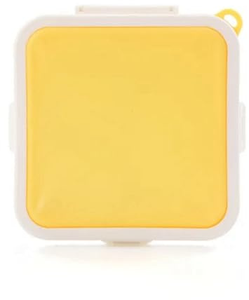 Jrifedptry Contenitore portatile in silicone per microonde, sandwich, portapranzo, snack, per la scuola, riutilizzabile, giallo