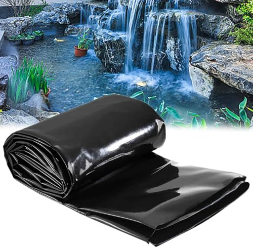 Rivestimento per laghetto preformato facile da tagliare, 5 x 8 m, 5 x 10 m, 6 x 6 m, 6 x 7 m, resistente, per laghetti dall'aspetto naturale, cascate, stagni Koi e giardini acquatici (5 x 8 m)