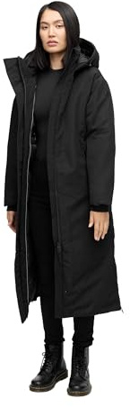 Navahoo Damkappa med magnetisk täcklist och ryggsäckshållare, varm vinterjacka, snövakt 14 XS-5XL, svart, XS