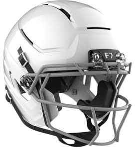 Schutt F7 AiR Youth Football Helmet, Virginia Tech 5-Star Helmet, Lightweight Football Helmet for Youth Football and Middle School, X-Small, Molded Gloss White, Facemask Attached