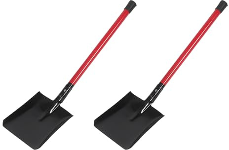 BESPORTBLE Lot de 2 Pelles à Cendres Métalliques Long Manche Noir, Pelle à Charbon Robuste, Outil de Jardinage Polyvalent, Nettoyage Cheminée et Barbecue, Usage Domestique et Extérieur