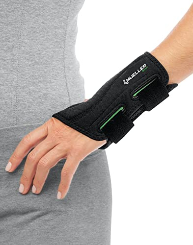 Mueller Greenline Fitted Wrist Brace, Handgelenkbandage, schwarz, Gr. S/M links