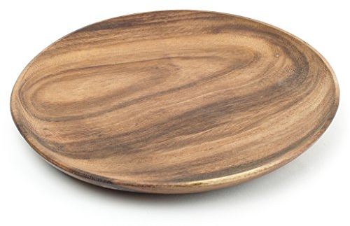 levandeo Holzteller 20x20cm rund aus Akazie - Holzschale Obstschale - Deko Dekoration Aufbewahrung Akazienholz Teller Dekoteller Obstteller