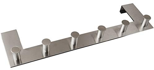 Türgarderobe Hakenleiste 6 Kleiderhaken EDELSTAHL rostfrei Garderobenhaken Wandhaken 6 Haken (1 Stück)
