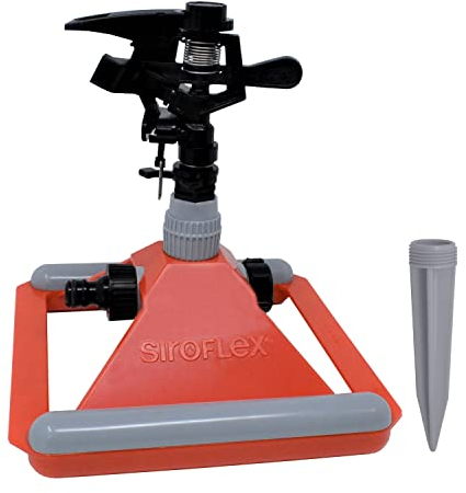 Siroflex 4650/S Arroseur-Canon Gemini réglable avec tétine | Made in Italy | arroseur Automatique | arroseur Rotatif sectoriel | Arroseur Batteur Professionnel