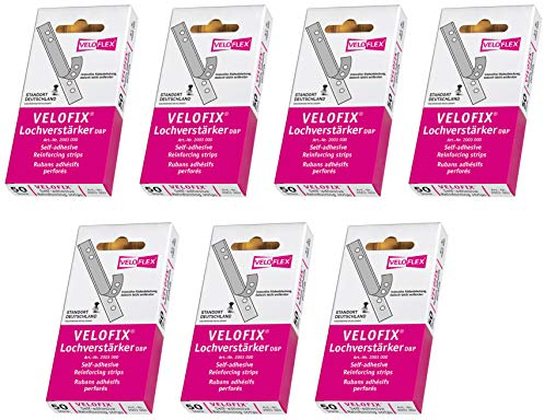 VELOFLEX Lochverstärker 105 x 15 mm, 50er Packung, selbstklebend, glasklar (7)