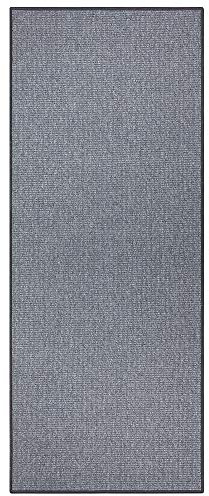 BT Carpet Bouclé Läufer – Küchenläufer rutschfest Teppichläufer Flachgewebe Kurzflor Teppich Küchenteppich für Flur, Küche, Wohnzimmer, Badezimmer, Bad – Grau, 67x300cm
