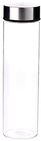 Bergner Borraccia moderna in vetro borosilicato da 600 ml, riutilizzabile per l'uso quotidiano e attività all'aperto