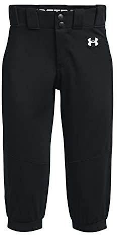 Under Armour Girls Utility Softball Pants 22, (001) Black / / White, Medium