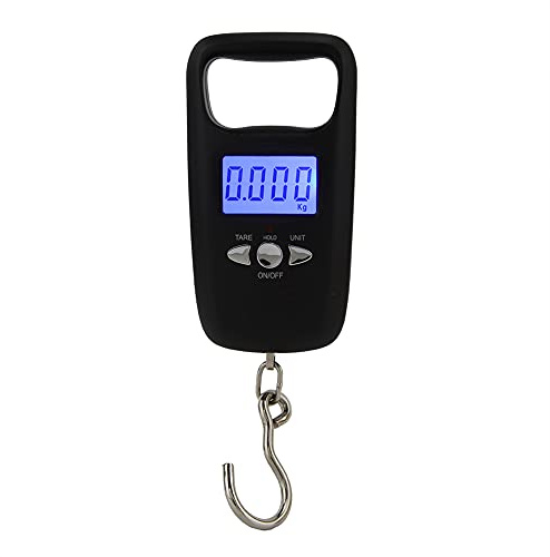 Tiiyee Bilancia Digitale Pesa Con Gancio, Bilancino Elettronico Display Lcd Retroilluminato Adatta Funzione Tara A Un Pulsante Portatile Elettroniche Scale Appeso Gancio Per Acquisti Espres Pesca