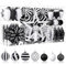 SHareconn Christmas Tree Decorations Baubles Set, 106 pcs in 14 Types Shatterproof Holiday Ornaments Balls for Holiday Party Wedding (BlackWhite), SH-106CT BALL BLACKWHITE