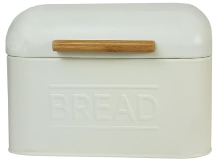 Colcolo Bread Food Storage Box, Countertop Pastry, Kitchen Storage Retro Multipurpose Organization Bread Bin for Kitchen, Ivory White (20x20x14cm)