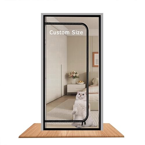 Zanzariera per porta di gatti, dimensioni personalizzate, a prova di animali domestici, con cerniera, resistente ai gatti, rete antigraffio per finestra, balcone, soggiorno e camera da letto