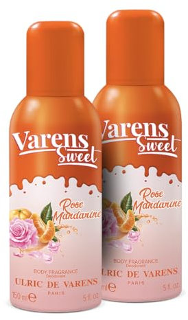 ULRIC DE VARENS - Body Fragrance Varens Sweet Rose Mandarine - Floral Et Fruité - Parfum & Déodorant Femme 2-en-1 - Vaporisateur - Spray - Lot de 2 x 150 ml