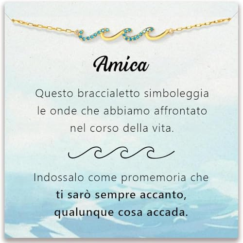 SOFIA FERRER Regali Originali Per Amiche, Bracciale Argento 925 Donna con Dedica Emozionante, Braccialetto dell'Amicizia, Regalo Sorella, Regalo Migliore Amica Compleanno (Amica)